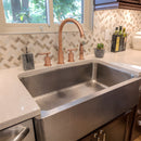 Two-Handles Copper Widespread Kitchen Faucet with Plastic Side Sprayer