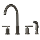 Two-Handles Copper Widespread Kitchen Faucet with Plastic Side Sprayer