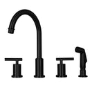 Two-Handles Copper Widespread Kitchen Faucet with Plastic Side Sprayer