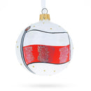 Flag of Poland Glass Ball Christmas Ornament 3.25 Inches