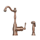 One-Handle Antique Copper Widespread Kitchen Faucet with Side Sprayer - AK96918-AC
