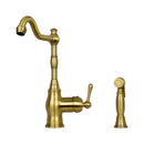 One-Handle Copper Widespread Kitchen Faucet with Side Sprayer