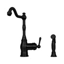 One-Handle Copper Widespread Kitchen Faucet with Side Sprayer