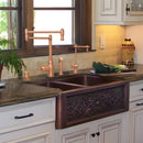 One-Handle Copper Pot Filler Kitchen Faucet with Side Sprayer