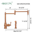One-Handle Copper Pot Filler Kitchen Faucet with Side Sprayer - AK96918P1