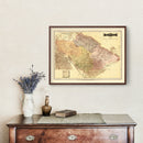 Vintage Map of Tlaxcala Mexico, 1886
