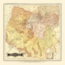 Vintage Map of Morelos Mexico, 1886