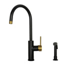 One-Handle Copper Widespread Kitchen Faucet with Side Sprayer