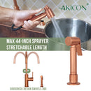 One-Handle Copper Widespread Kitchen Faucet with Side Sprayer
