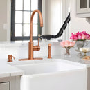 One-Handle Copper Widespread Kitchen Faucet with Side Sprayer