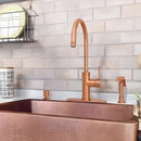 One-Handle Copper Widespread Kitchen Faucet with Side Sprayer