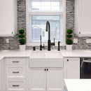 One-Handle Matte Black Widespread Kitchen Faucet with Side Sprayer-AK96966-MB