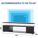 TV Stand for 70 Inch TV LED Gaming Entertainment Center Media Storage Console Table with Large Side Cabinet for Living Room(Black)