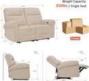64.6 Inch Wall Hugging Auto Power Recline Loveseat
