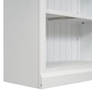83.4' Tall Wood Bookcase with light strip,5-Tier Decor Bookshelves with Adjustable Shelves,Storage Organizer for CDs/Books,Free Standing Storage Shelves for Living Room,Home Office,White