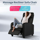 Black Wingback Recliner With Massage Therapy Living Room