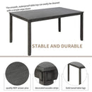Elegant Grey Rectangular Dining Table Set For Six People