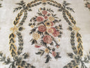 Aubusson Rug 10x14, Elegant French European Design, Vintage Handmade Carpet with Pile, Beige Floral Dining Room Rug, Living Room, Soft Wool