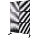 Outdoor & Indoor Privacy Screen Metal Privacy Screen 76' H×48' W, Freestanding Decorative Privacy Screen for Deck Balcony Patio, Privacy Fence Panels for Outside Lawn Garden PS113 BLACK