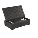 Convertible Ottoman Sleeper with Memory Mattress and Tufted Design, Folding Sofa Bed, Dark Gray Linen, 49.6 Inches