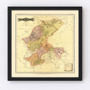 Vintage Map of Zacatecas Mexico, 1886
