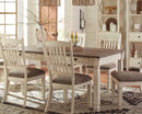 Bolanburg Farmhouse Dining Table Drawers Whitewash Seats 6