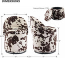 Rotating Brown Storage Ottoman With Hidden Compartment