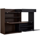 Set of 2, 32.5''-58.8'' Extendable & Rotating Cabinet with 1 Drawer, 90-Degree Corner Cabinet, Multifuctional Storage Combination Cabinet for Living Room, Hallway, Entryway, Black & Walnut