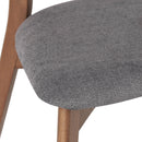 7-Piece Mid-Century Dining Set with Walnut Finished Frame, Upholstered Dining Chairs ,Dark Grey & Wood Dining Table