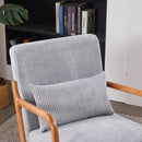 Mid-Century Modern Accent Chair, Arm Chair Living Room Chairs with Pillow Upholstered Reading Chair with Solid Wood Frame &  Living Room Bedroom Balcony (Antique Dark Grey)