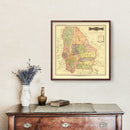 Vintage Map of Chihuahua Mexico, 1886