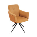 360° Swivel Home Office Desk Chairs Set of 2,Modern Dining Chairs with Arm, Upholstered Bedroom Chairs with Metal Base,Makeup Chair for Vanity, for Living Room, Bedroom,Study Room,Dining Room(Orange)