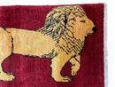 3 X 5 Handmade Hand-Knotted Quality Wool Rug Lion Red Veg Dyes Tribal Pictorial