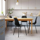Set Of 4 Matte Black Dining Chairs With Ergonomic Back