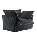 Set of 2 Slipcovered Armchairs,Deep Seat Accent Chair Set for Living Room, Reading Room, Bedroom and Working Spaces,Armchair Sets with Large Soft Pillows,Gray Corduroy Fabric