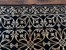 Tibetan Rug 8x10, Wool and Silk, Raised Pattern, Black and Gold, Floral