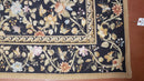 6x9 Vintage Needlepoint Rug, Petitepoint Carpet, Butterflies Floral Design