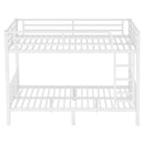 Metal Twin XL over Twin XL Bunk Bed for Teens and Adults,Space-Saving/Noise Reduced/No Box Spring Needed,White