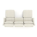 Elegant Three-Seater Sofa with Movable Ottomans and Lumbar Pillow, Chenille Fabric, Beige