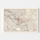 Vintage Map of Fresno County, California 1935