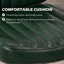 Green Leather Mid Century Office Chair With Wheels And Arms
