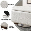 Sandro - Bench With Storage - Beige Boucle & Walnut
