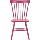 Raspberry Pink Spindle Side Chair Set of 2 Solid Oak