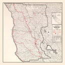 Vintage Map of Mendocino County, California 1935
