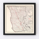 Vintage Map of Mendocino County, California 1935
