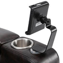Premium Power Recliner with Storage Arms, Cupholders, Swivel Tray Table and Cell Phone Stand, Brown PU Leather, 35'' x 29.9'' x 41.2''