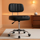 Black Height Adjustable Swivel Stool With Back Support