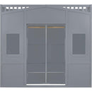 Twin Size House Loft Bed With Ladder and Wardrobe-Grey