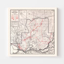 Vintage Map of Solano County, California 1935