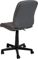 Clayton Mid Back Swivel Task Chair Gray Vinyl Upholstery